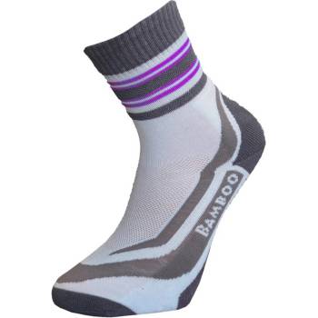 Bambusové sportovní ponožky bílo-fialové