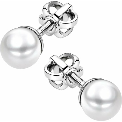 Zlaton Náušnice bílé zlato s kultivovanou perlou pecky 0.50cm 1.25g N08082500250