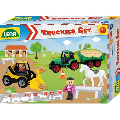 Lena Truckies set farma plast traktor s přívěsem nakladač s doplňky