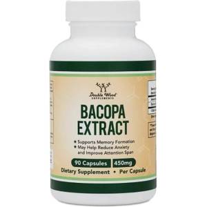 Double Wood Supplements Bacopa Extract, 450 mg, 90 капсули, Double Wood