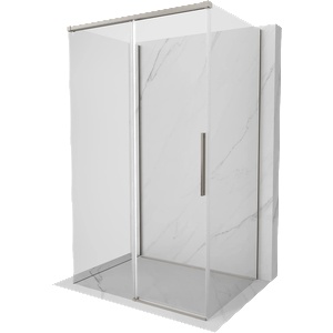 Mexen Rox-3S триделна плъзгаща се душ кабина 160 x 120 см, прозрачна, четкан никел - 8C2-160-120-97-00-3S (8C2-160-120-97-00-3S)