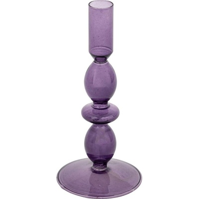 Atmosphera Skleněný purpurový svícen CRISTAL, 19,5 cm fialový