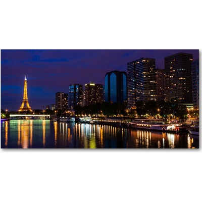 Fotoobraz na skle nočné Paríž 100x50 cm