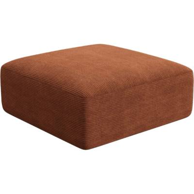 Cosmopolitan Design Terakotově oranžová manšestrová podnožka Campi 90 x 90 cm