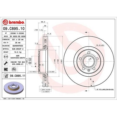 Brzdový kotúč BREMBO 09.C895.11