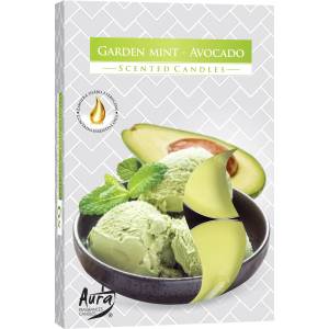 BISPOL Ароматни свещи Bispol Aura - Garden Mint-Avocado, 6 броя (p15-353)