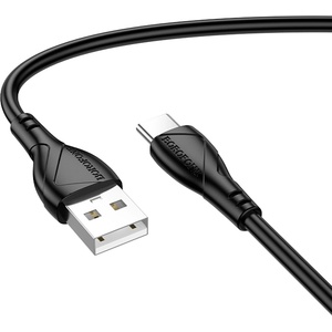 BOROFONE Кабел за данни / зареждане - Borofone BX121 Energy - USB към Type-C, PVC, 3A, 1m - Черен
