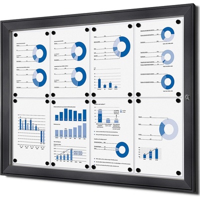 Jansen Display Vnitřní uzamykatelná vitrína 8x A4 Antracit, 961 x 696 mm – Zboží Dáma