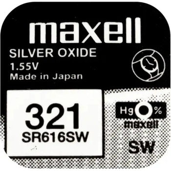 Maxell Бутонна батерия сребърна maxell sr616 sw /321/ 1.55v (ml-bs-sr616-sw)