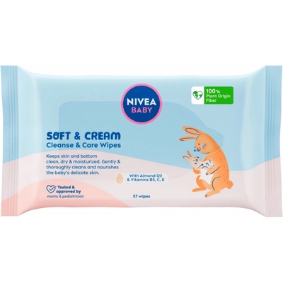 NIVEA Baby Ubrousky Soft & Cream 57 ks