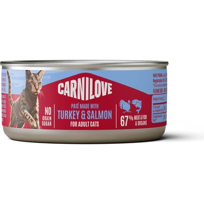 CARNILOVE Cat CAN Paté Made with Turkey & Salmon 100 g