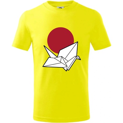 Japan culture origami tričko detské citrónová