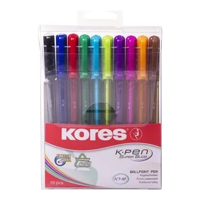 Kores Комплект химикалки, 1, 0 мм, капачка, триъгълна, kores "k1-m", смесени 37150 (37150)
