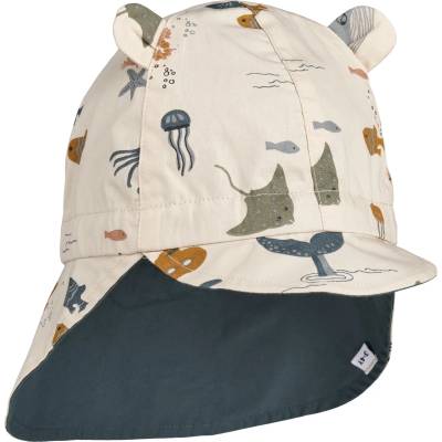 LIEWOOD Детска шапка с козирка LIEWOOD Kid's Gorm Reversible Sun Hat with Ears Cap - Sea Creature / Sandy - размер 45-48 cm (904-5590-0415)
