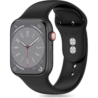 Tech-Protect Силиконова каишка за Apple Watch 6 / 7 / 8 / 9 / 10 / SE (40/41/42 mm) от Tech-Protect Silicone - Черен (5906302310104)