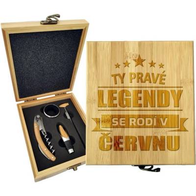 Sablio Dárková sada na víno Ty pravé legendy se rodí v červnu: 147×168×49 mm