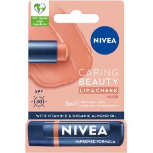 Nivea Балсам за устни Caring Beauty, Nude, SPF30, 4.8 g - baby