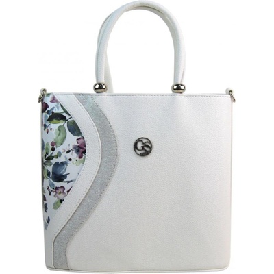 Grosso matná dámská kabelka s decentním květinovým vzorem magnólie Bílá
