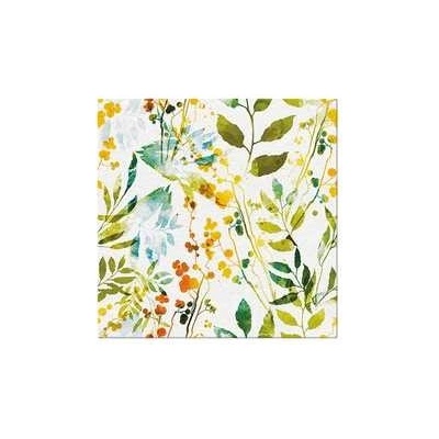 PAW AIRLAID Ubrousky Watercolor leaves 50ks 40x40cm