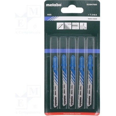 Metabo 5 plátků pro přímočaré pily BASIC METAL 51/ 1,2 mm 623647000