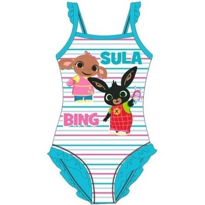 E plus M Dievčenské jednodielne plavky Zajačik Bing a Sula - tyrkysové