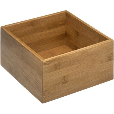 5five Simply Smart Organizátor skladování, čtvercový skladovací box, bambus, 18 x 18 x 9,5 cm hnědý