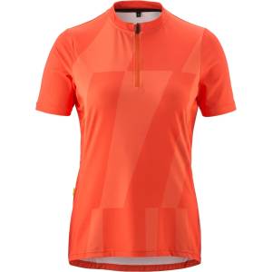 Gonso Дамска фланелка с къс ръкав за колоездене Gonso Women's Adventure Jersey Halfzip Cycling jersey - Fiesta Red - размер 44 (EU) (156-2642-0216)