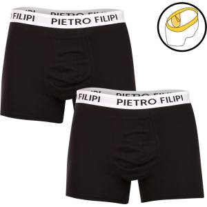 Pietro Filipi Комплект от две - мъжки боксерки Pietro Filipi с държач за топки в черно Pietro Filipi | Cheren | МЪЖЕ | XXL