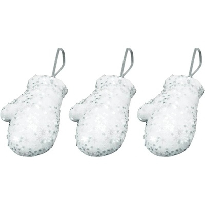 LAALU Rukavička s glitery bílá 10 cm