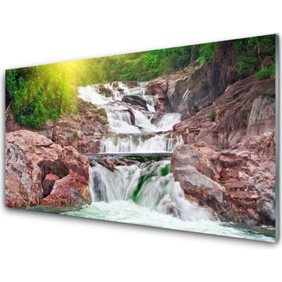 Obraz na skle Vodopád Příroda 100x50 cm