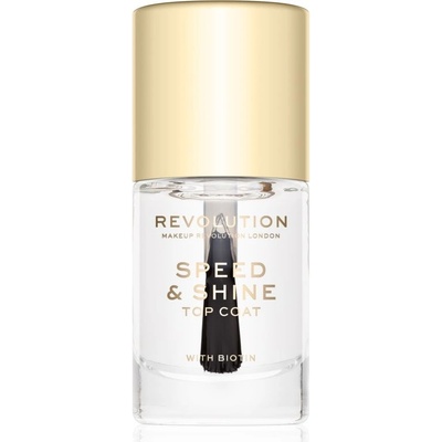 Makeup Revolution Speed & Shine rychleschnoucí lak na nehty průsvitný 10 ml