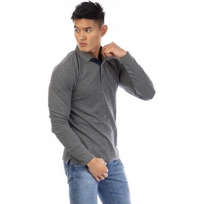 Peter Werth Блуза с яка Peter Werth Men's Glasby Long Sleeve Polo Shirt - Dark Grey Marl