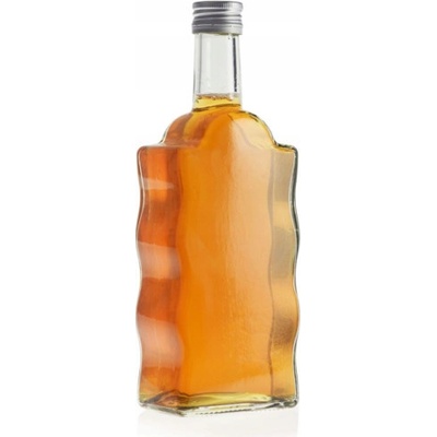 Kinekus Fľaša sklenená, hranatá, kláštorná, 500 ml, s uzáverom na závit