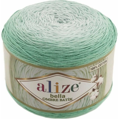 Alize příze Bella Ombre batik 7408 odstíny zelená mint