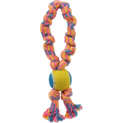 Dog Fantasy preťahovadlo + tenisová loptička vzor 2 2 knoty 32 cm