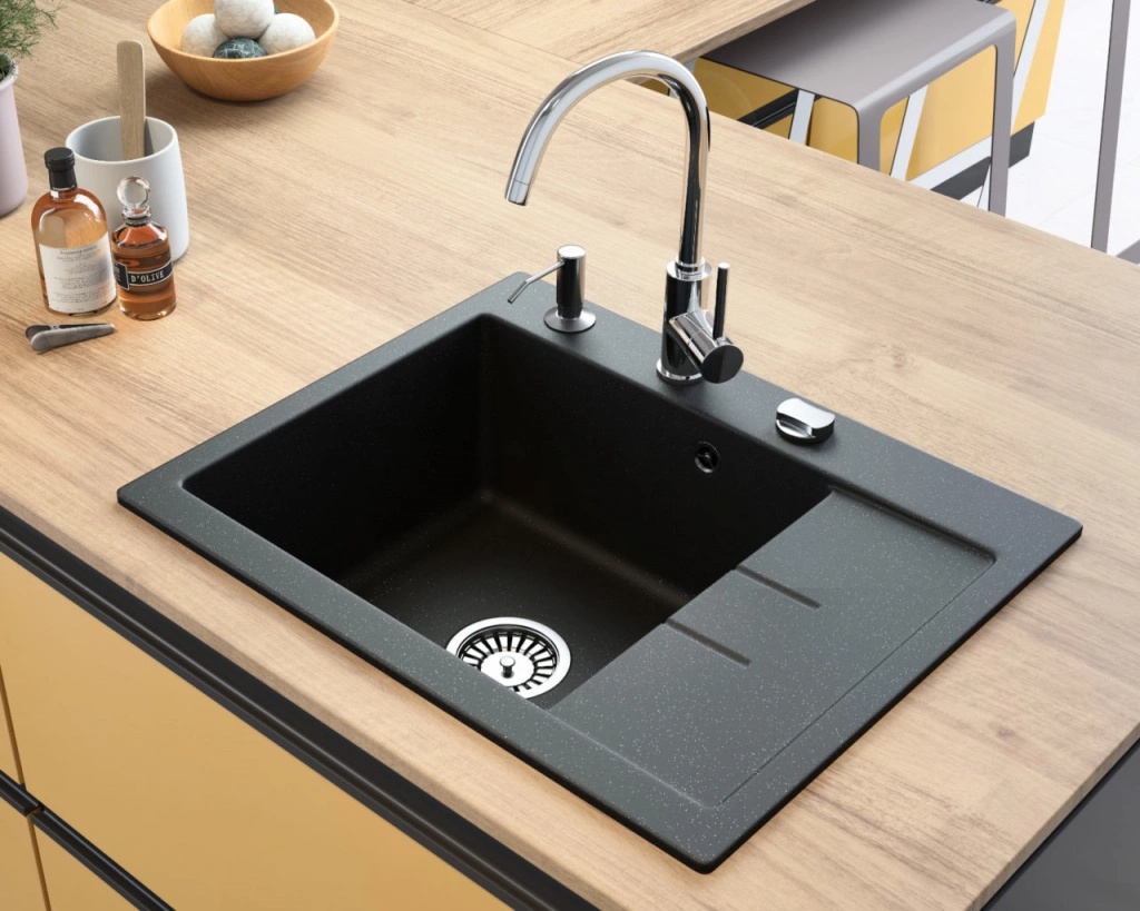 Lavello Decoro 1.0 Granite Sink With Drainer On The Right Hand