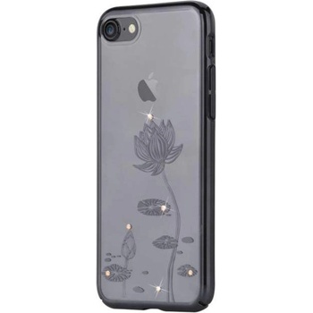 DEVIA Crystal Lotus Case - поликрабонатов кейс за iPhone 8 Plus, iPhone 7 Plus (с кристали Сваровски) (черен)