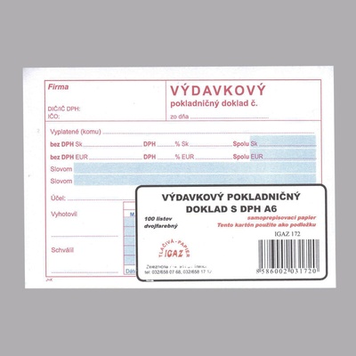 Igaz 172 Výdavkový pokl. doklad s DPH - samopr.