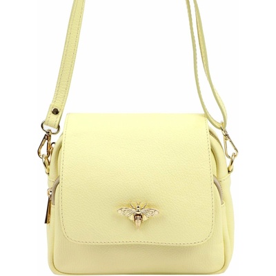 Luka dámská kožená crossbody kabelka žlutá pastelová 19-68 Bzzz