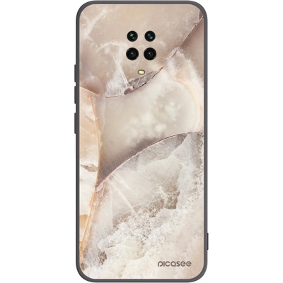 Púzdro Picasee silikónové Xiaomi Redmi Note 9 Pro - Cream marble čierne
