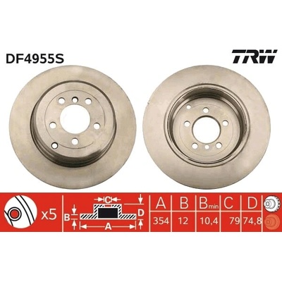 Brzdový kotúč TRW DF4955S