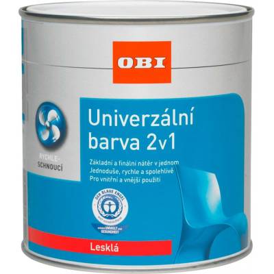 OBI 2v1 Univerzální barva 0,5 l lesklá krémově bílá