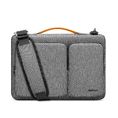 Tomtoc Defender Laptop Briefcase - текстилна чанта с дръжки и презрамка за MacBook Pro 16, Pro 15 и лаптопи до 15.6 инча (сив)