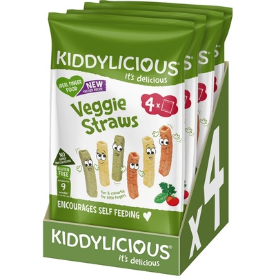 Kiddylicious Zdravé zeleninové tyčinky Veggie Straws MULTIPACK 4 x 12 g