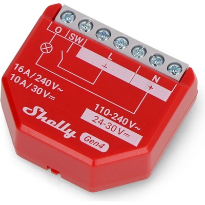 Shelly 1PM Gen4 2ks balení spínací modul s měřením spotřeby 1x 16A (WiFi, Bluetooth, Zigbee, Matter) SHELLY-1PM-GEN4-2-PACK