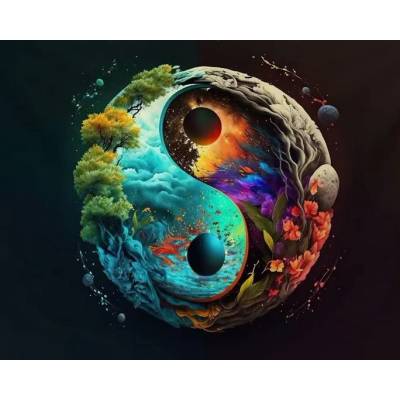 Norimpex - Puzzle Diamant painting: Yin and Yang of Earth 30x40cm - 1 - 39 piese