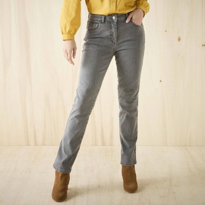 Strečové rovné džínsy sivá Blancheporte