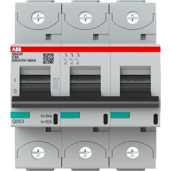 ABB АВТ. ПРЕДПАЗИТЕЛ s803p-c80a 3p hp 50ka ac/dc (m518422)