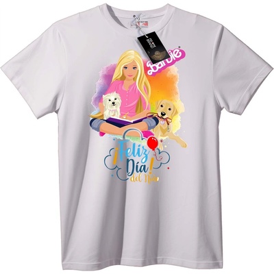 NOONEBRAND Тениска Barbie & Кучета Детски празник - XS, White