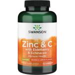 Swanson Zinc & C with Elderberry & Echinacea [60 Подезични таблетки ] портокал-лимон